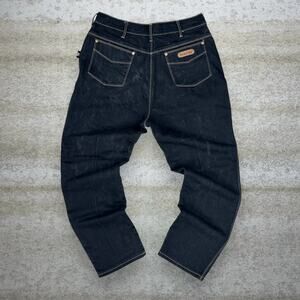 Vintage 90s Braxton Jeans 34x28 Relaxed Tapered Leg Fit Jet Black Wash Denim